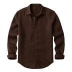 Herr långärmad skjorta med knäppning och spetsig krage-Shirts for men-Fjallbarn