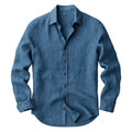 Herr långärmad skjorta med knäppning och spetsig krage-Shirts for men-Fjallbarn