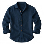 Herr långärmad skjorta med knäppning och spetsig krage-Shirts for men-Fjallbarn