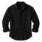 Herr långärmad skjorta med knäppning och spetsig krage-Shirts for men-Fjallbarn
