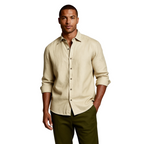 Herr långärmad skjorta med knäppning och spetsig krage-Shirts for men-Fjallbarn