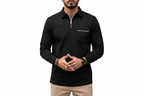 Herr långärmad tröja med krage och halv dragkedja-Shirt for Men-Fjallbarn