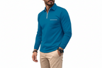 Herr långärmad tröja med krage och halv dragkedja-Shirt for Men-Fjallbarn