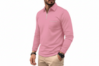 Herr långärmad tröja med krage och halv dragkedja-Shirt for Men-Fjallbarn