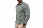 Herr långärmad tröja med krage och halv dragkedja-Shirt for Men-Fjallbarn