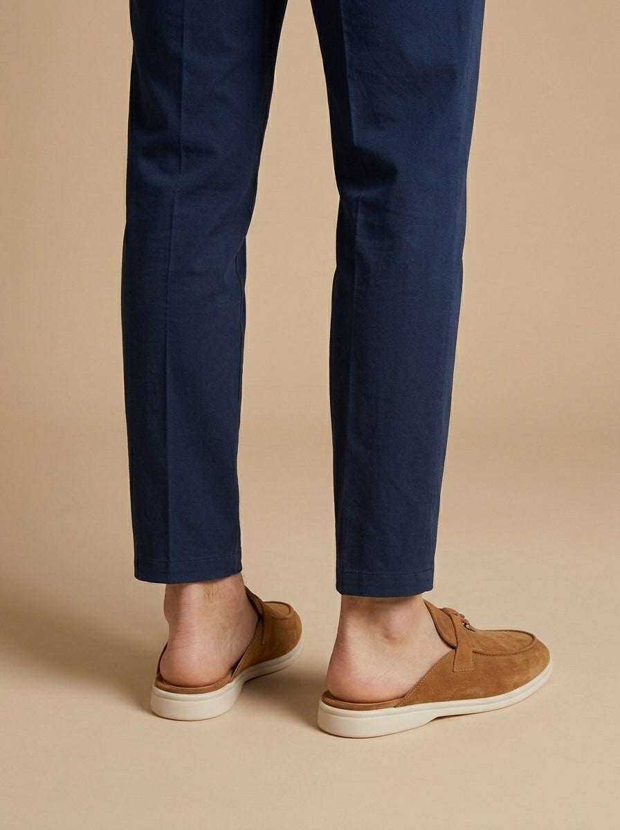 Herr mockasiner med öppen häl och metallbeslag-Footwear for men-Fjallbarn