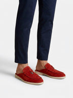 Herr mockasiner med öppen häl och metallbeslag-Footwear for men-Fjallbarn