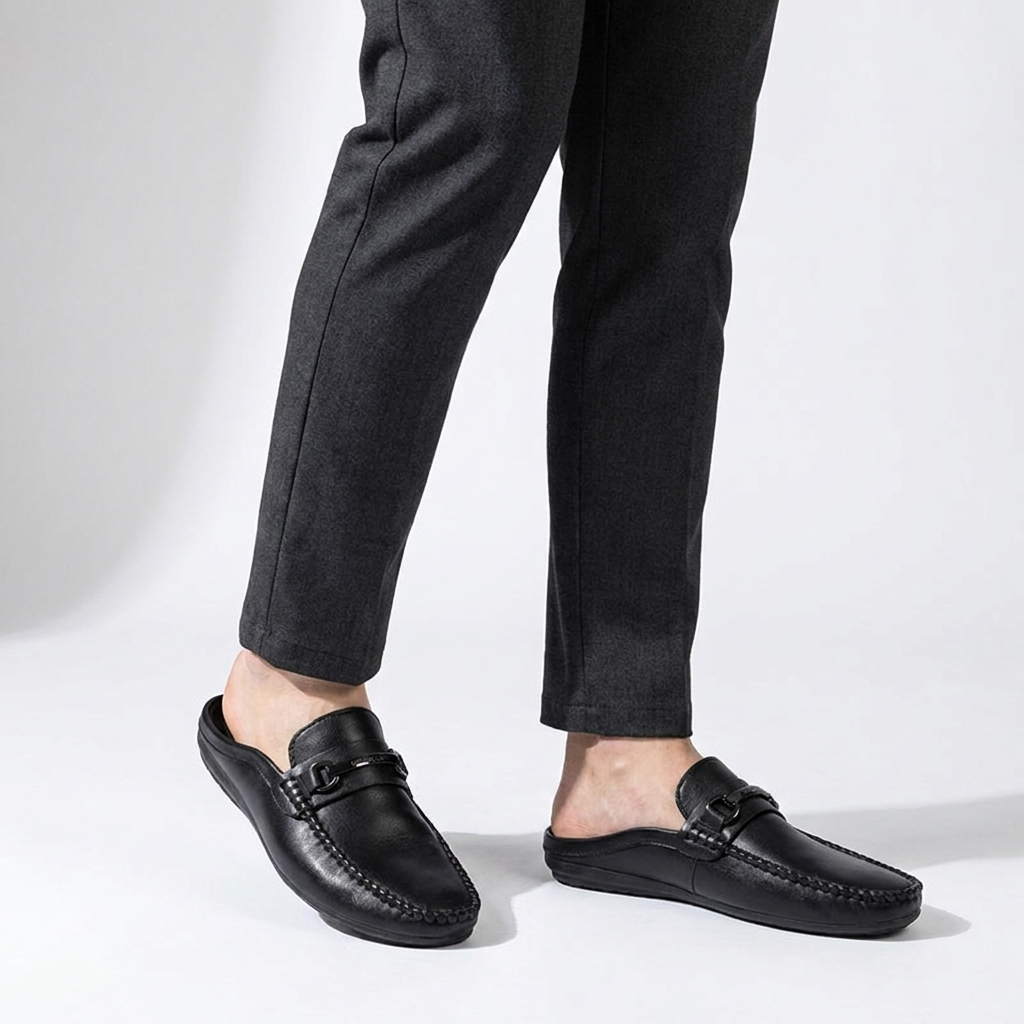 Herr-mules med metalldetalj-Footwear for men-Fjallbarn