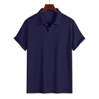 Herr Pikétröja med Strukturmönster och Knappslå-T-shirt for men-Fjallbarn
