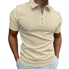 Herr Polotröja med Dragkedja och Korta Ärmar-Tops for men-Fjallbarn