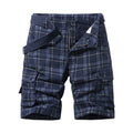 Herr Rutiga Cargoshorts med Skärp och Fickor med Lock-Shorts for men-Fjallbarn