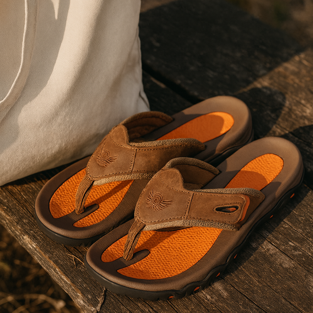 Herr sandaler med tårem och mönstrad sula-Footwear for men-Fjallbarn