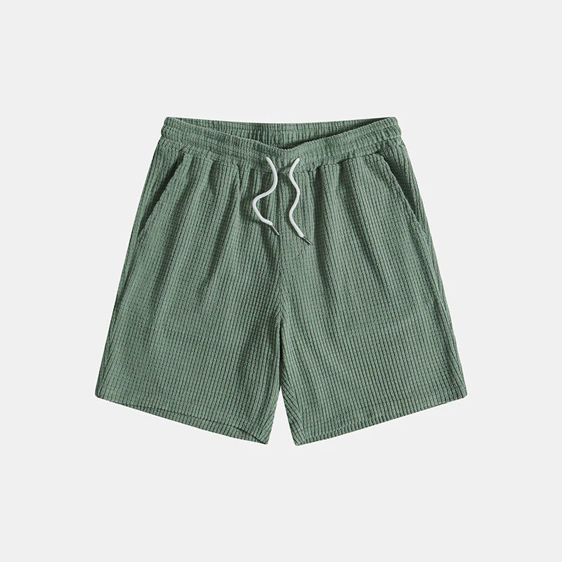 Herr set med kortärmad skjorta och shorts med texturerat rutmönster och dragsko-Sets for Men-Fjallbarn