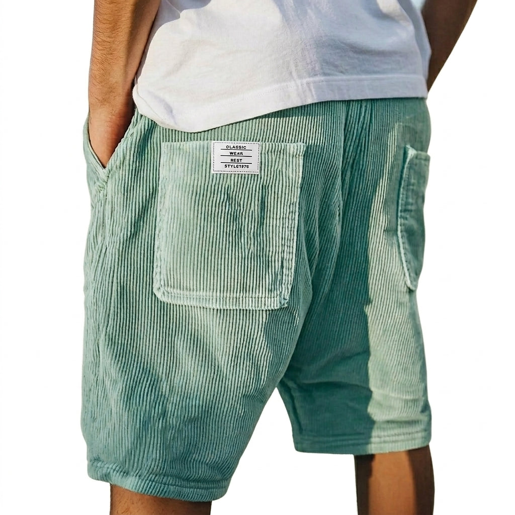 Herr shorts med ribbad yta och utanpåliggande bakfickor-Shorts for men-Fjallbarn