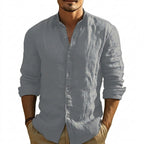 Herr skjorta med kinakrage och knäppning framtill-Shirts for men-Fjallbarn