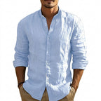 Herr skjorta med kinakrage och knäppning framtill-Shirts for men-Fjallbarn
