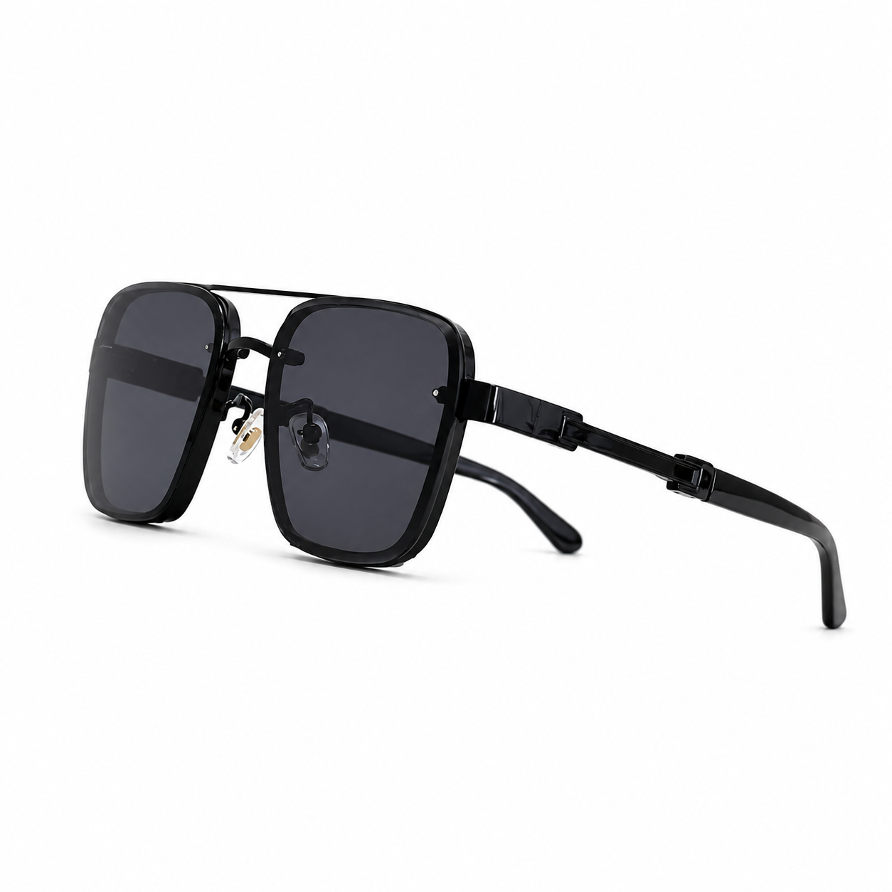 Herr solglasögon med kantiga linser och dubbel bro-Glasses for men-Fjallbarn