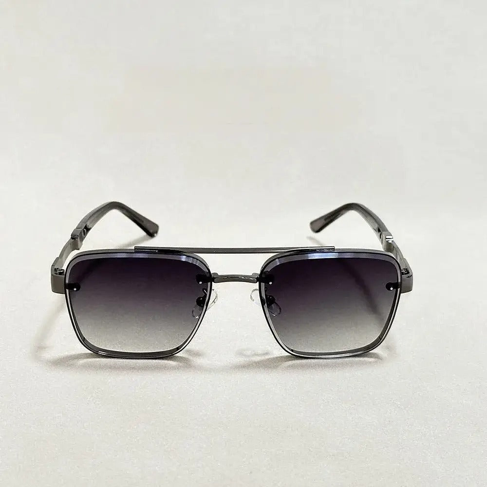 Herr solglasögon med kantiga linser och dubbel bro-Glasses for men-Fjallbarn