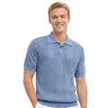 Herr Stickad Pikétröja med Knappslå-Shirts for men-Fjallbarn