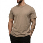 Herr T-shirt med rund hals och korta ärmar i texturerat material-T-shirt for men-Fjallbarn