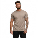 Herr T-shirt med rund hals och korta ärmar i texturerat material-T-shirt for men-Fjallbarn