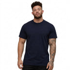 Herr T-shirt med rund hals och korta ärmar i texturerat material-T-shirt for men-Fjallbarn