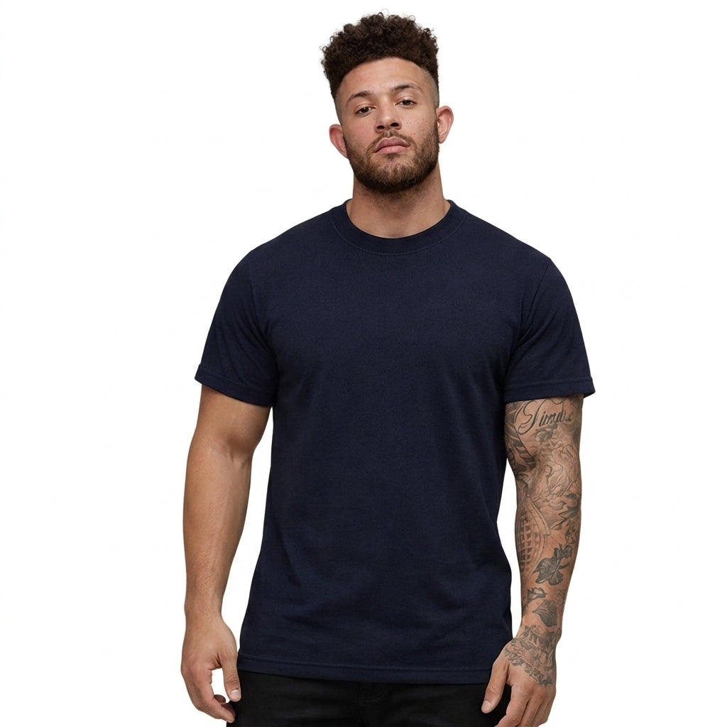 Herr T-shirt med rund hals och korta ärmar i texturerat material-T-shirt for men-Fjallbarn