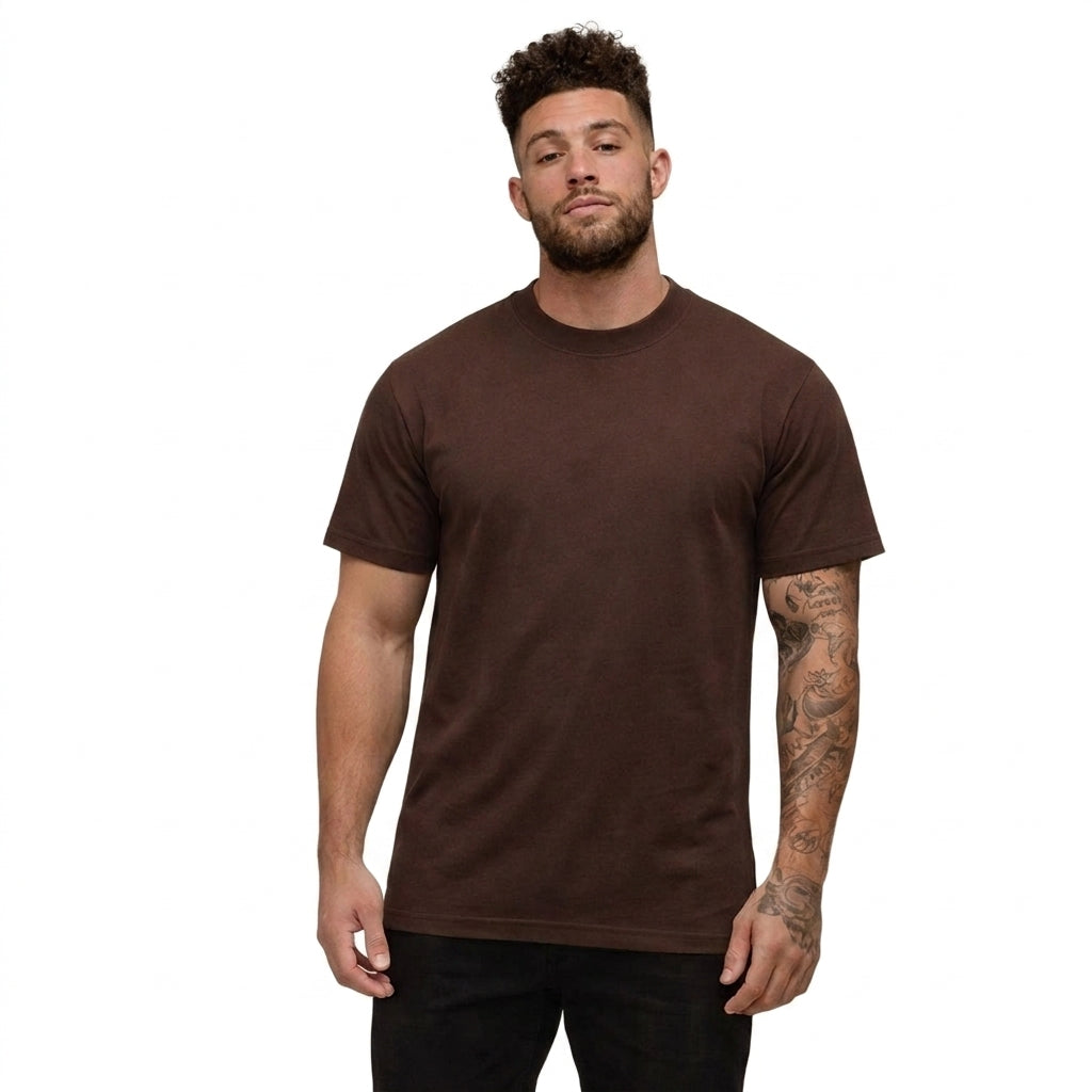 Herr T-shirt med rund hals och korta ärmar i texturerat material-T-shirt for men-Fjallbarn