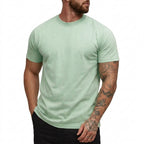 Herr T-shirt med rund hals och korta ärmar i texturerat material-T-shirt for men-Fjallbarn