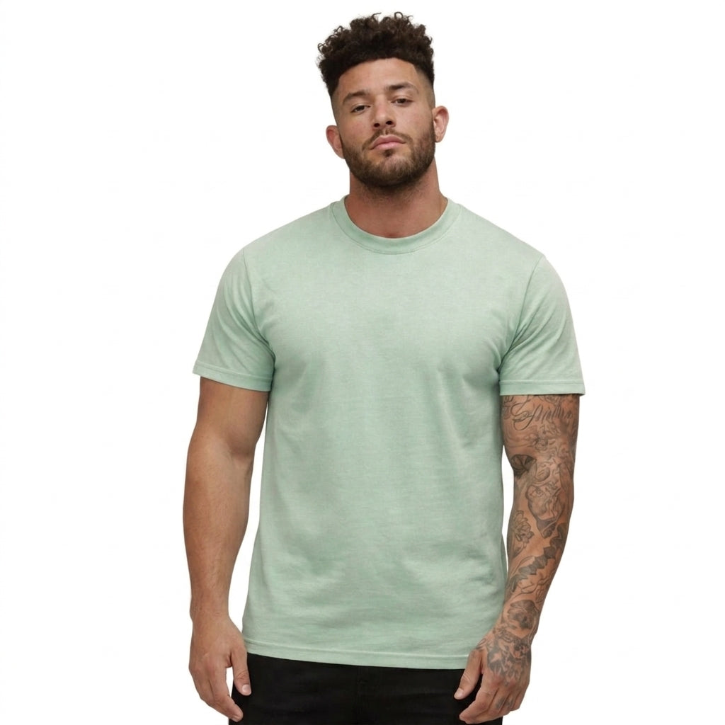 Herr T-shirt med rund hals och korta ärmar i texturerat material-T-shirt for men-Fjallbarn