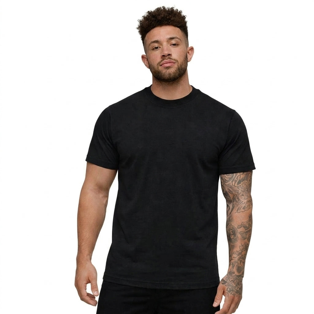Herr T-shirt med rund hals och korta ärmar i texturerat material-T-shirt for men-Fjallbarn
