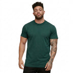 Herr T-shirt med rund hals och korta ärmar i texturerat material-T-shirt for men-Fjallbarn