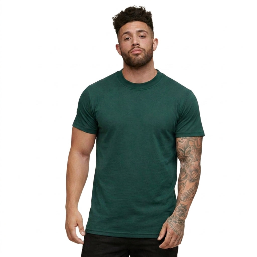 Herr T-shirt med rund hals och korta ärmar i texturerat material-T-shirt for men-Fjallbarn