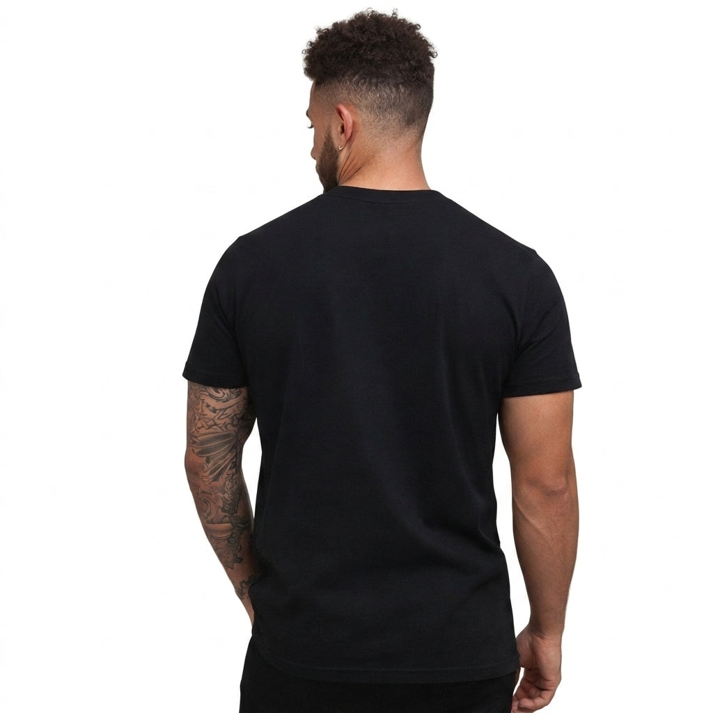 Herr T-shirt med rund hals och korta ärmar i texturerat material-T-shirt for men-Fjallbarn