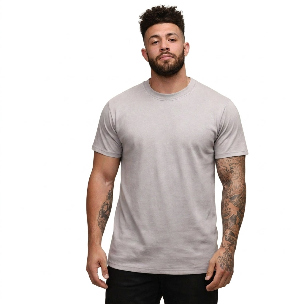 Herr T-shirt med rund hals och korta ärmar i texturerat material-T-shirt for men-Fjallbarn