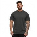 Herr T-shirt med rund hals och korta ärmar i texturerat material-T-shirt for men-Fjallbarn