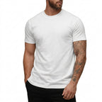 Herr T-shirt med rund hals och korta ärmar i texturerat material-T-shirt for men-Fjallbarn