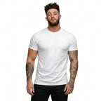 Herr T-shirt med rund hals och korta ärmar i texturerat material-T-shirt for men-Fjallbarn