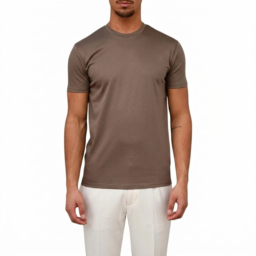 Herr t-shirt med rund halsringning och korta ärmar-T-shirt for men-Fjallbarn