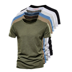 Herr t-shirt med rund halsringning och texturerat tyg-T-shirt for men-Fjallbarn