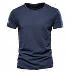 Herr t-shirt med rund halsringning och texturerat tyg-T-shirt for men-Fjallbarn