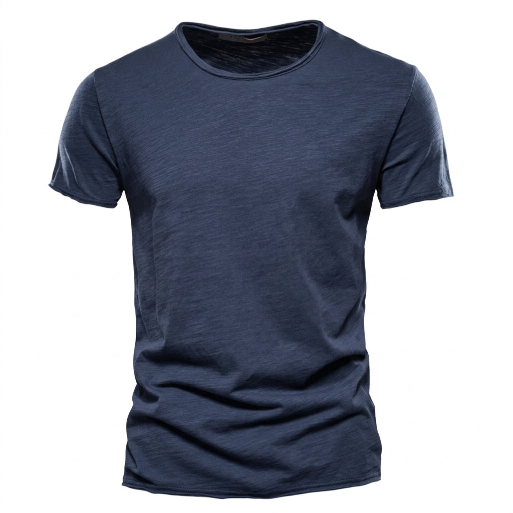 Herr t-shirt med rund halsringning och texturerat tyg-T-shirt for men-Fjallbarn