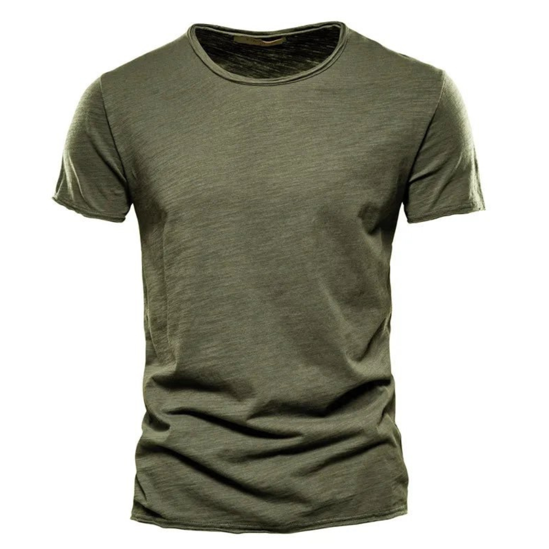 Herr t-shirt med rund halsringning och texturerat tyg-T-shirt for men-Fjallbarn