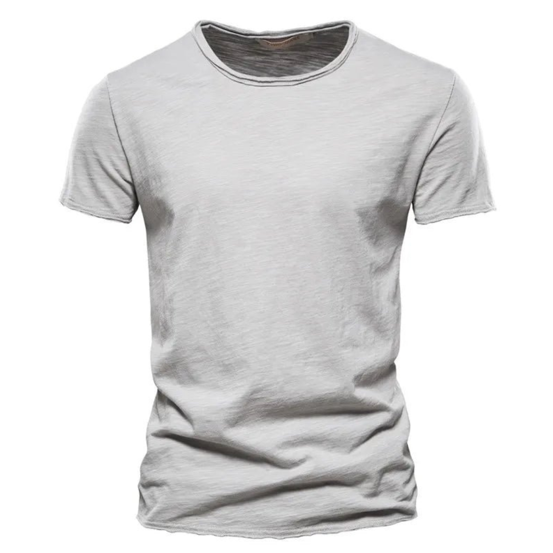Herr t-shirt med rund halsringning och texturerat tyg-T-shirt for men-Fjallbarn