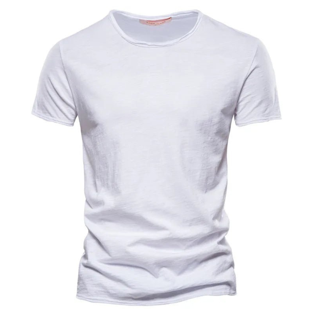 Herr t-shirt med rund halsringning och texturerat tyg-T-shirt for men-Fjallbarn