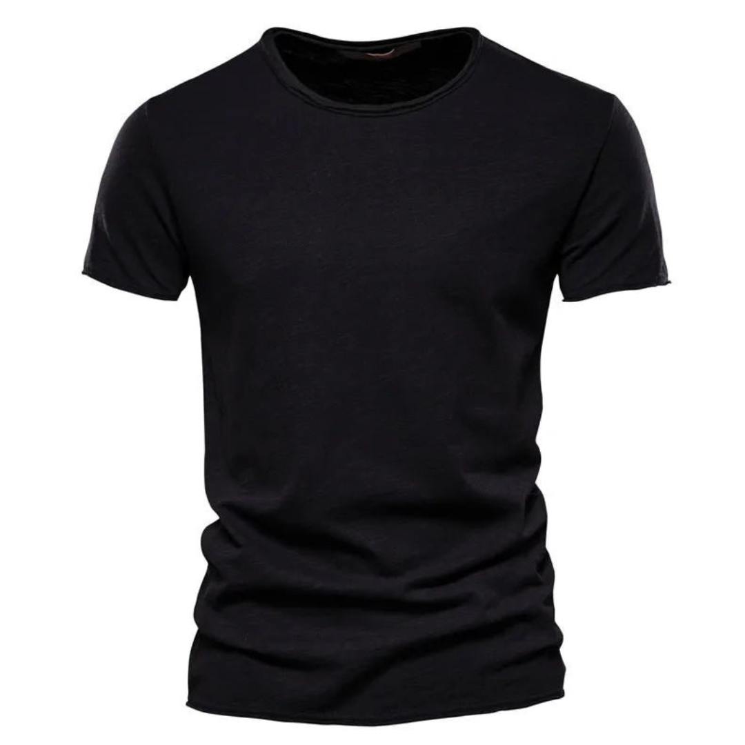 Herr t-shirt med rund halsringning och texturerat tyg-T-shirt for men-Fjallbarn