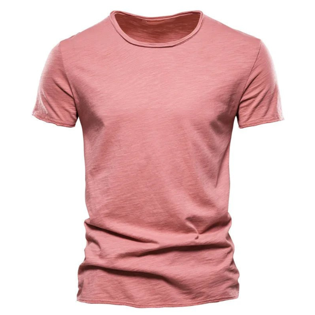 Herr t-shirt med rund halsringning och texturerat tyg-T-shirt for men-Fjallbarn