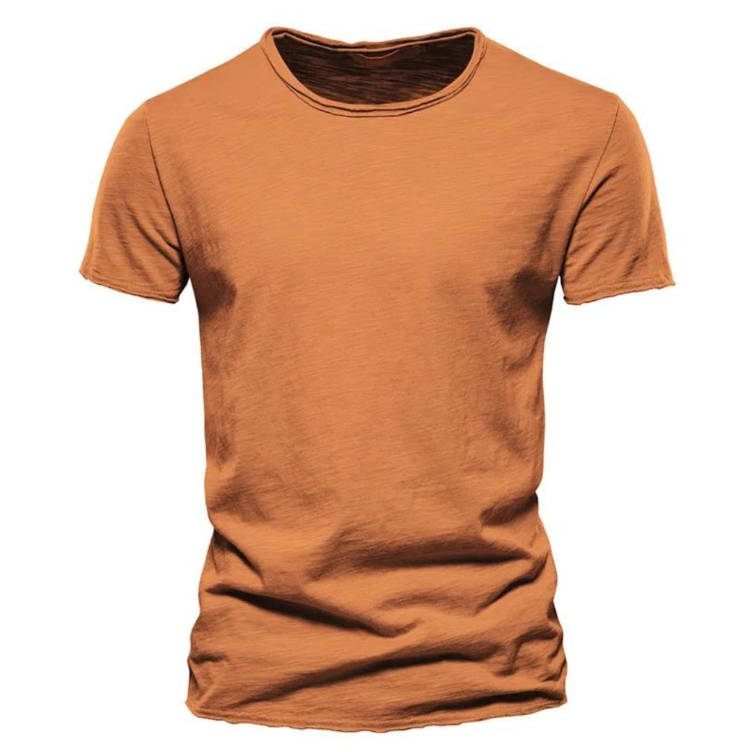 Herr t-shirt med rund halsringning och texturerat tyg-T-shirt for men-Fjallbarn
