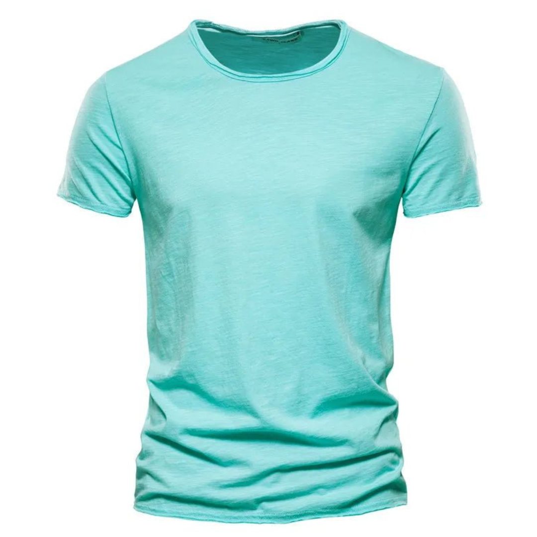 Herr t-shirt med rund halsringning och texturerat tyg-T-shirt for men-Fjallbarn