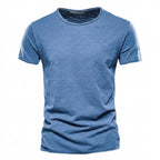 Herr t-shirt med rund halsringning och texturerat tyg-T-shirt for men-Fjallbarn